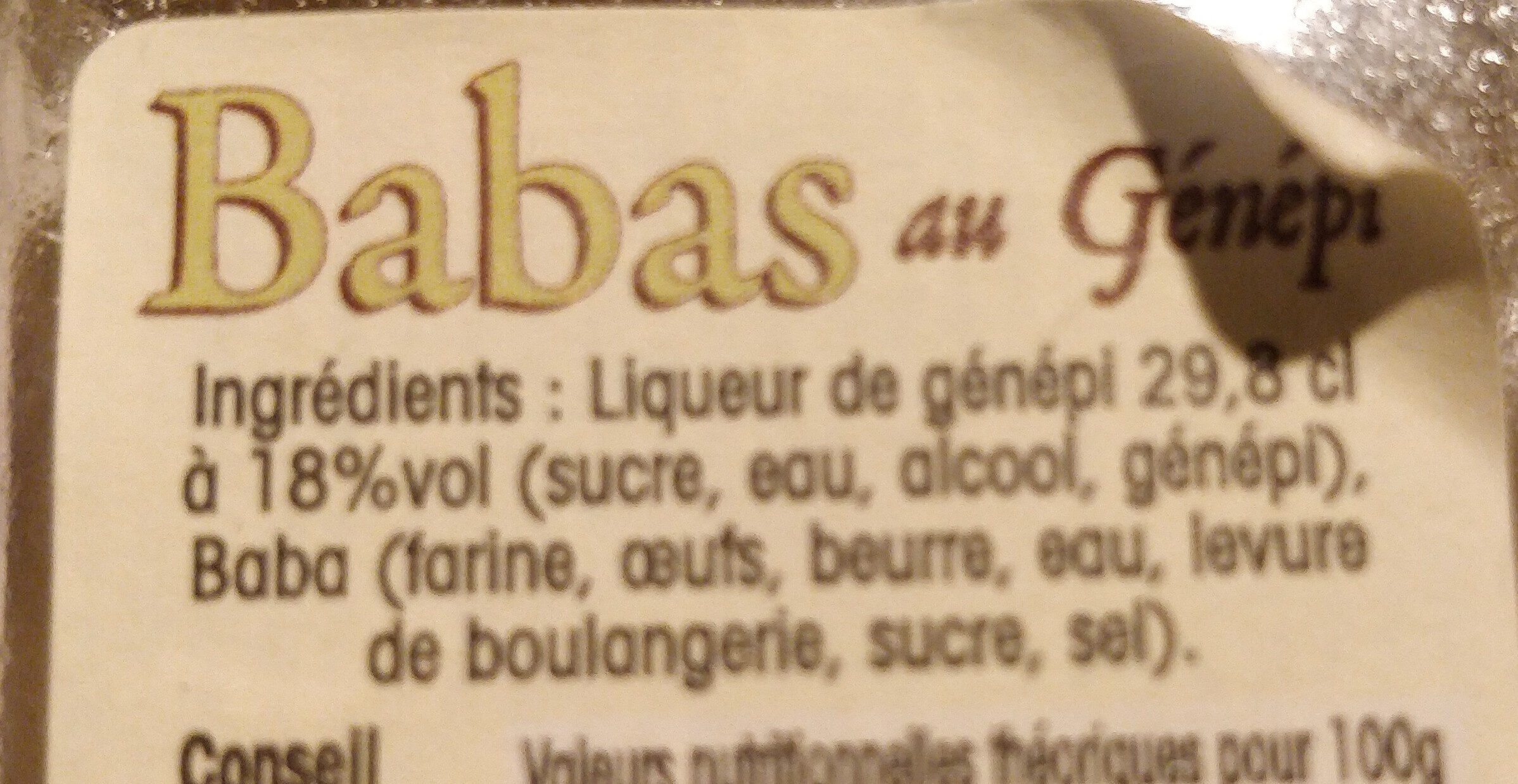 Baba au génépi - Ingredients - fr