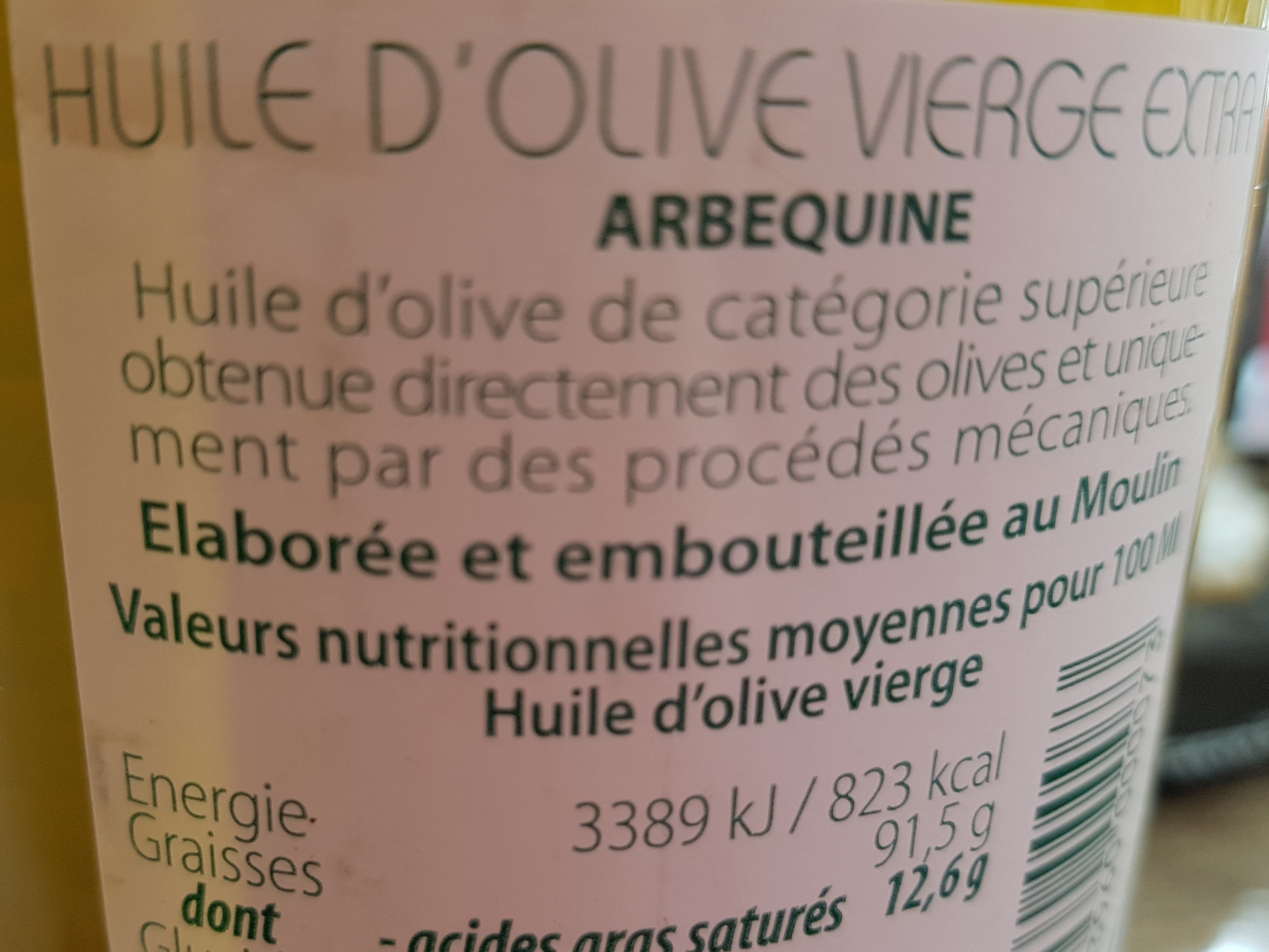 Huile d'olive Vierge Extra - Ingredients - fr