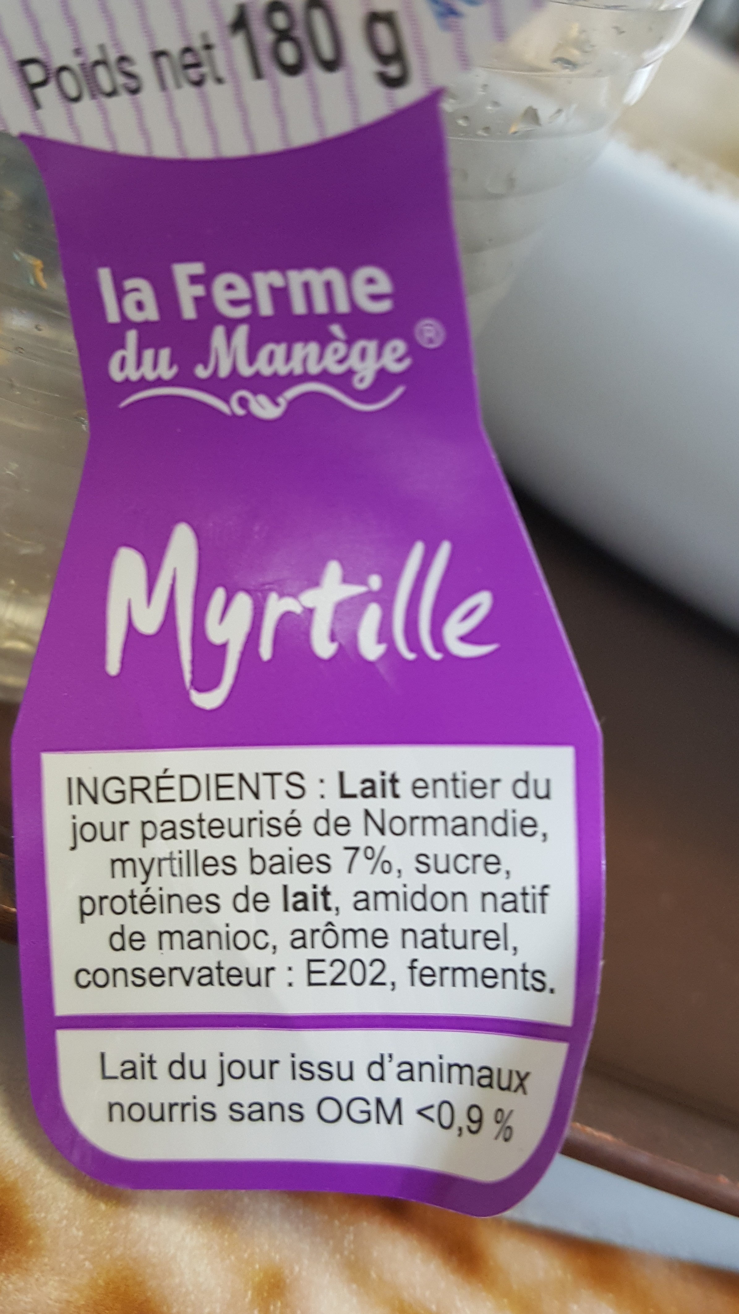 180G YAOURT LAIT ENTIER DU JOUR MYRTILLE FERMIER - Ingredients - fr