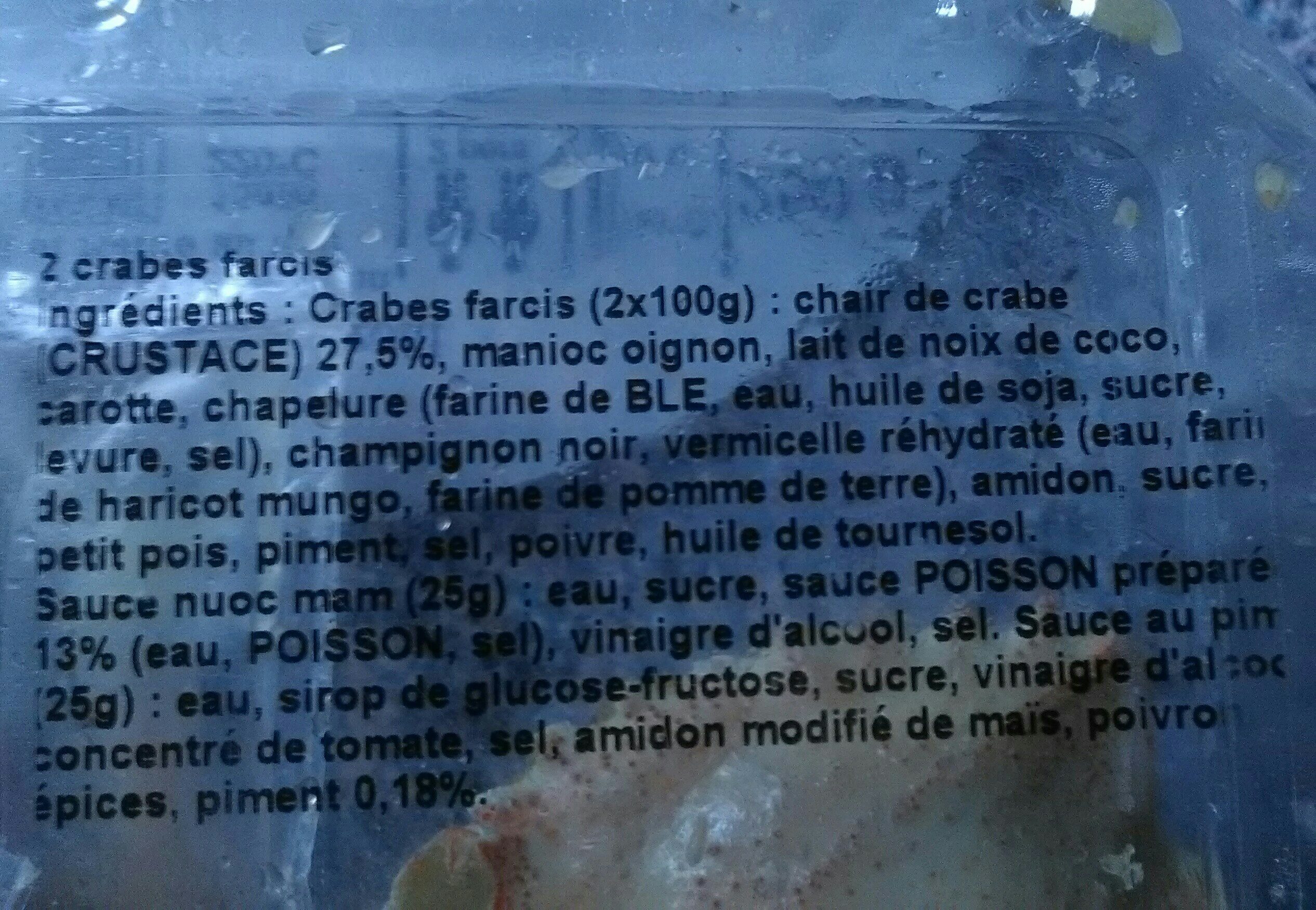 250G Crabe Farci +sauce - المكونات - fr