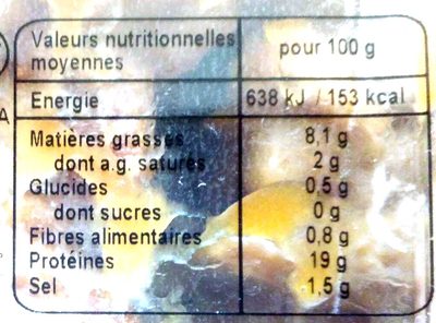 Yakitori - Nutrition facts - fr