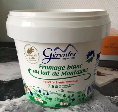 Fromage blanc au lait de montagne Laiterie Gerentes, 40% MG - Product - fr