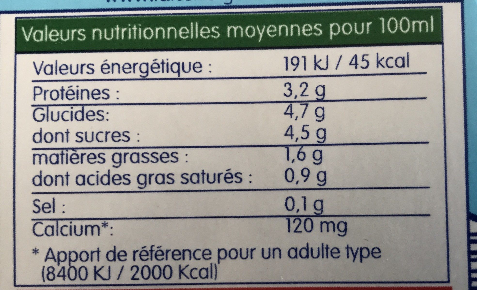 Les Monts Yssingelais lait demi ecreme - Ingrédients