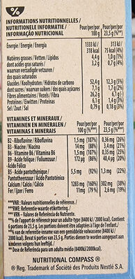 NESTLE FITNESS Barre de Céréales Nature 6x23,5g - Nutrition facts - fr