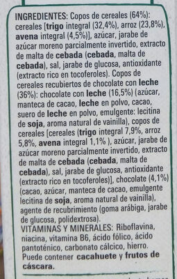 NESTLE FITNESS Chocolat au lait céréales 375g - Ingredientes