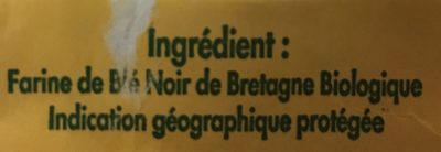 Farine de blé noir de Bretagne biologique - Ingrédients