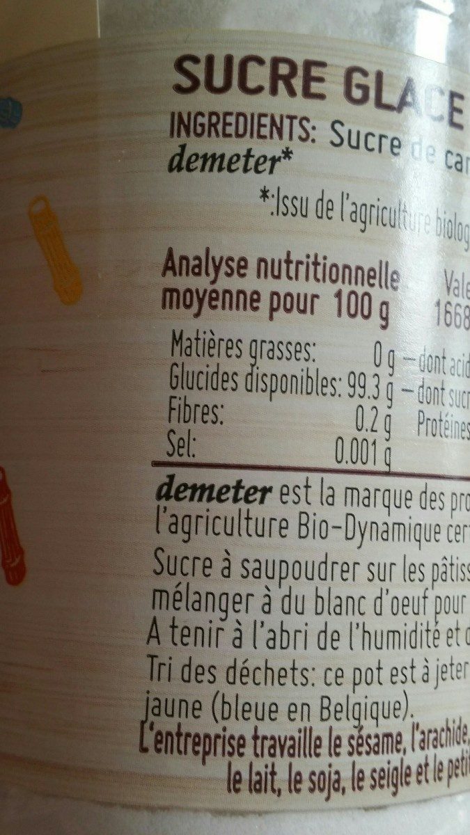 Sucre glace bio - Ingredients - fr