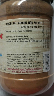 poudre de caroube non sucrée - Ingredients - fr