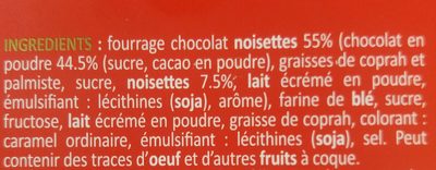 16 Cigarettes Feuilletées Fourrées Chocolat Noisettes - Ingrédients