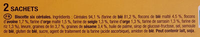 Biscottes 6 Céréales - Ingredienti - fr