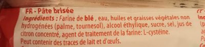 Pate Brisee Roulee 230G - Ingredients - fr