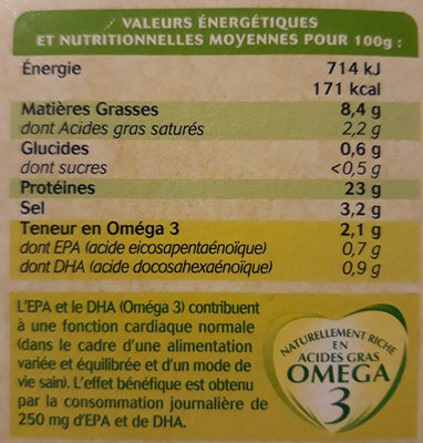 Truite fumée bio au bois de hêtre - Nutrition facts - fr