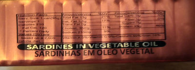 Sardines à l’huile végétale - Ingredients - fr