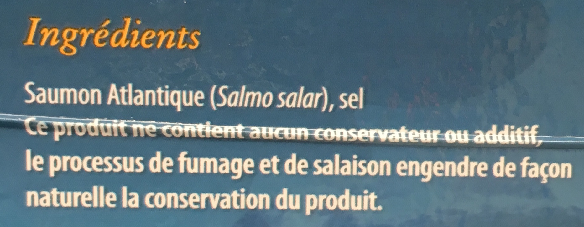Saumon Atlantique Fumé - Zutaten - fr