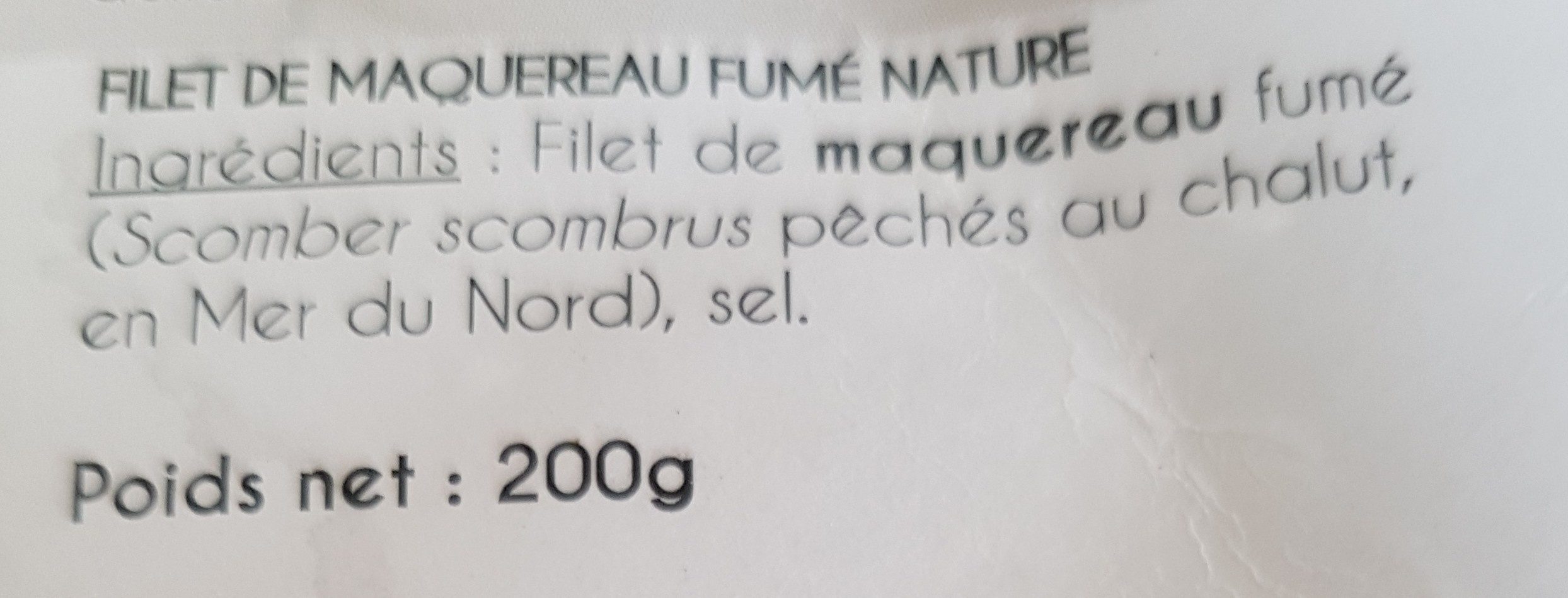 Filet de maquereau nature - Ingredients - fr