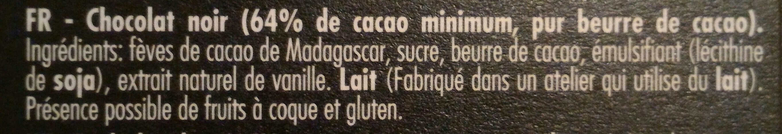 Noir Manjari 64% cacao - Ingredienser - fr