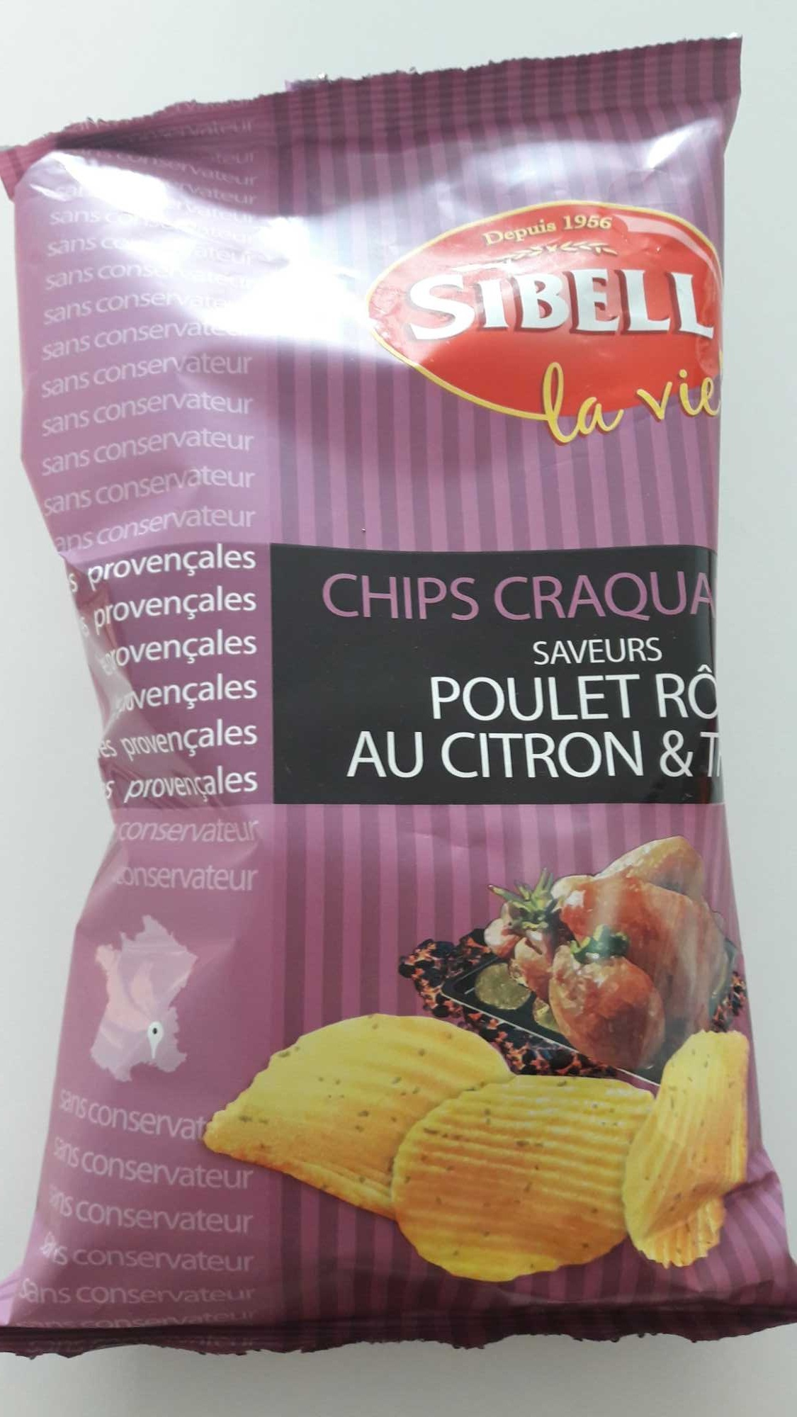 Chips craquantes poulet rôti au citron et thym - Produit