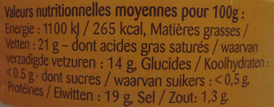 Camembert au Lait Pasteurisé - Voedingswaarden - fr