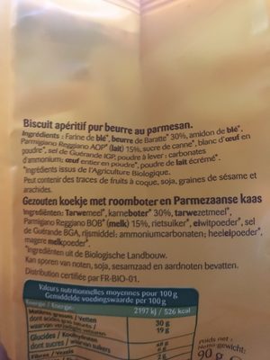Petits Sablés Apéritifs Parmesan - Ingredients - fr