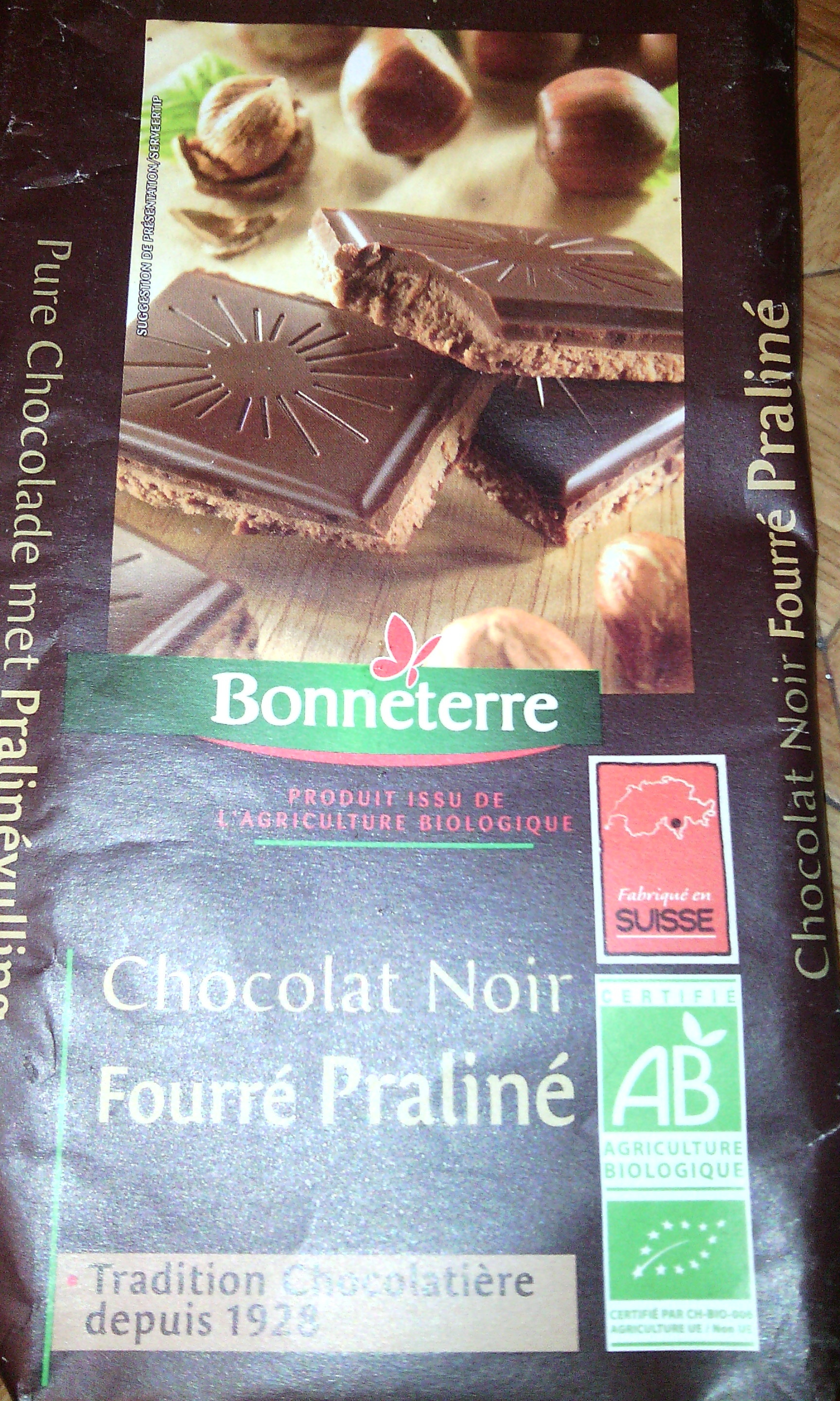 Chocolat noir fourré praliné - Producto - fr