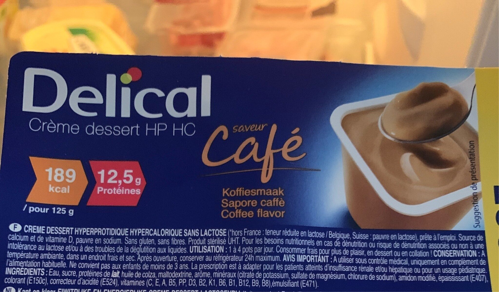 Delical cafe sans lactose - Tableau nutritionnel