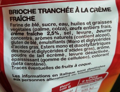 La brioche tranché - Ingredients - fr