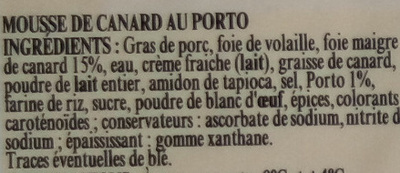 Mousse de Canard au Porto - Ingredients - fr