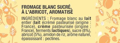 Fromage blanc abricot - Ingredients - fr
