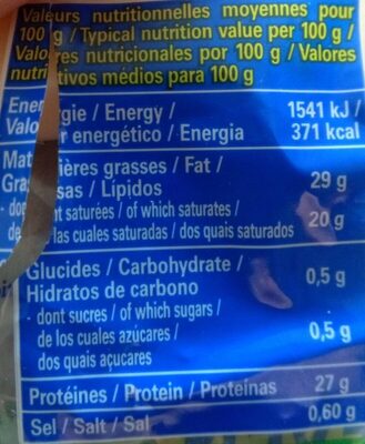 Emmental français - Nutrition facts - fr