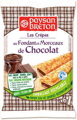 Paysan Breton - Les Crêpes au fondant et morceaux de chocolat X6 - Produit