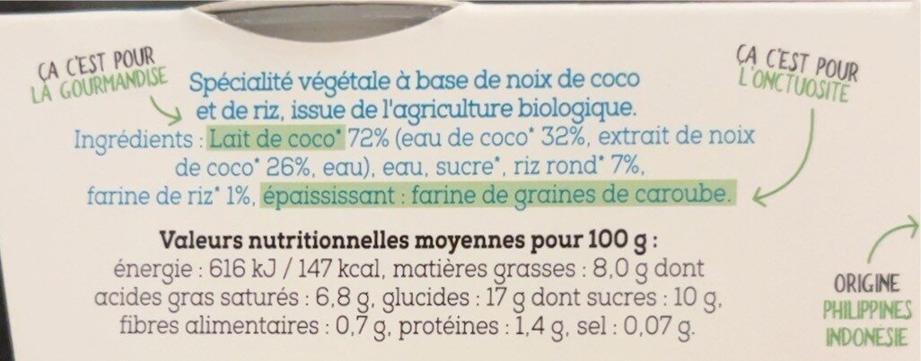 Riz au lait - Coco - Voedingswaarden - fr