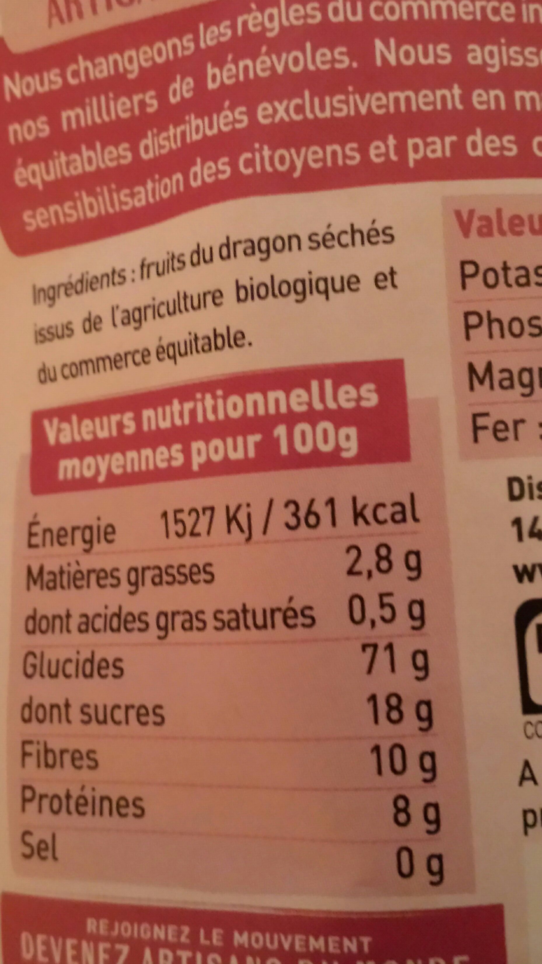 Fruits du dragon - Ingredients - fr