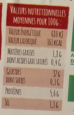 4 Galettes Bio - Nutrition facts - fr