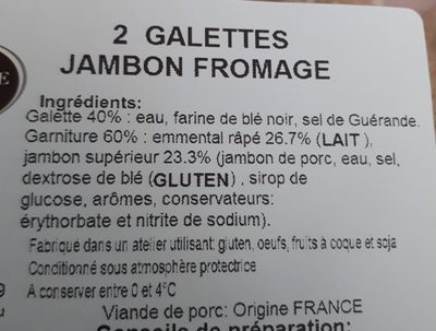 Galette fromage - Ingredients - fr