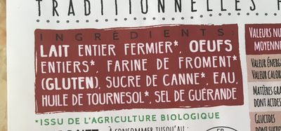 4 crêpes bio - Ingredients - fr