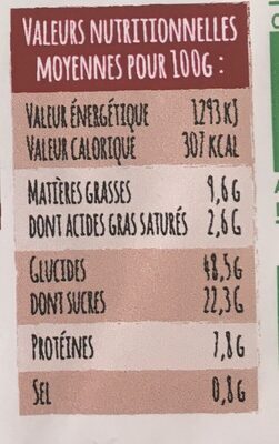 4 crêpes bio - Nutrition facts - fr