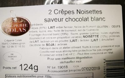 Crêpes noisettes - Ingredients - fr