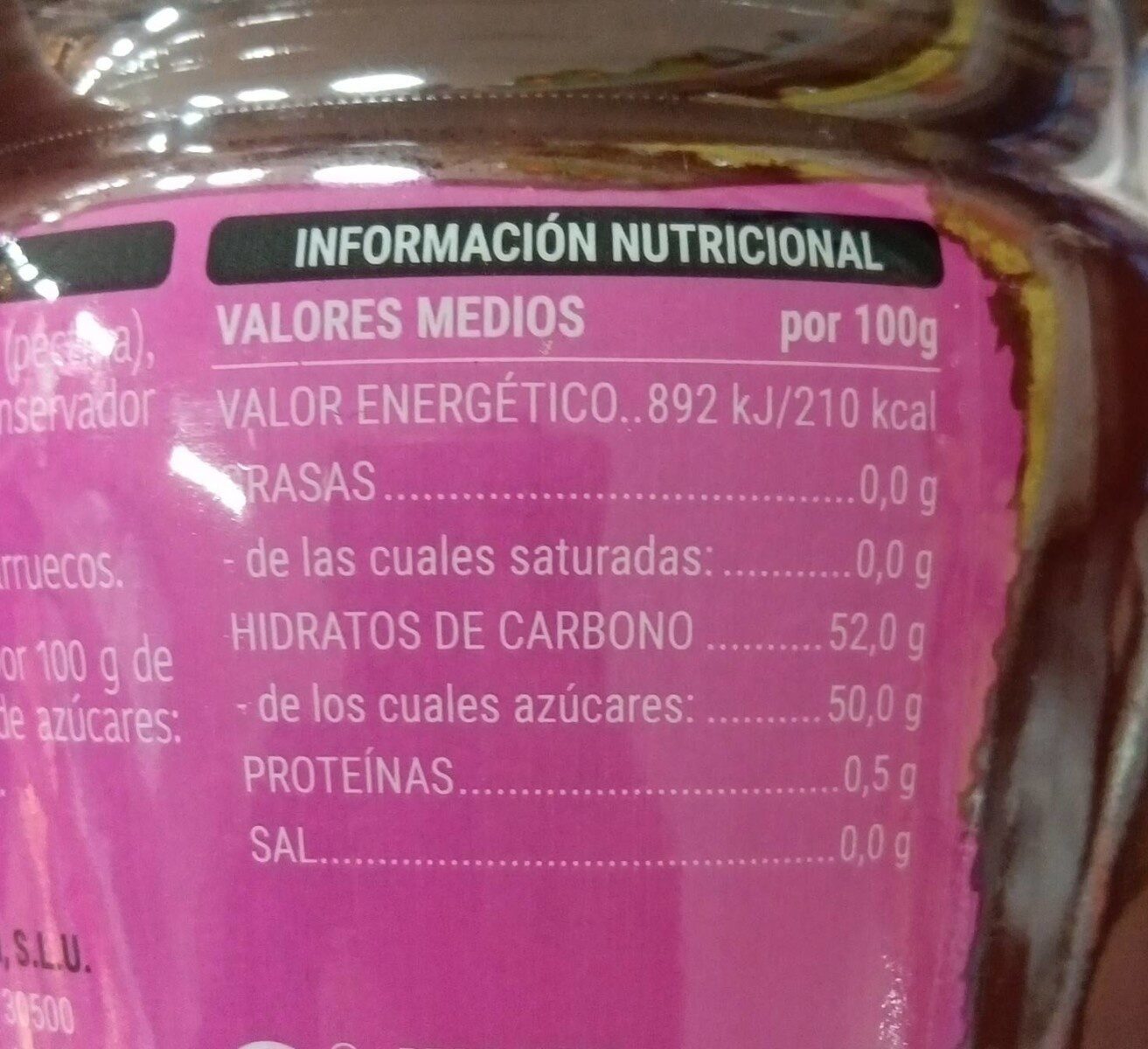Mermelada fresa - Informació nutricional - es