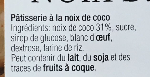 Mini Rochers Noix de Coco - Ingredients - fr