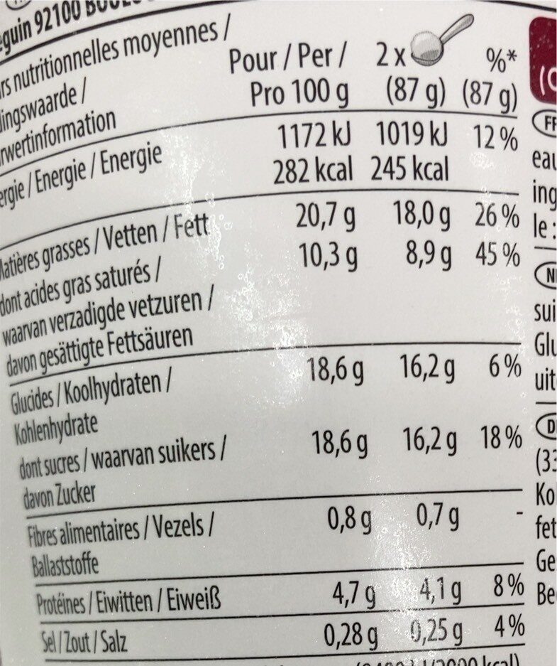 Glace vanille pécan - Nutrition facts - fr