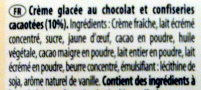 Crème glacée Choc choc chip - Ingrédients