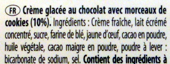 Crème glacée Chocolate & cookies - Ingredienser - fr