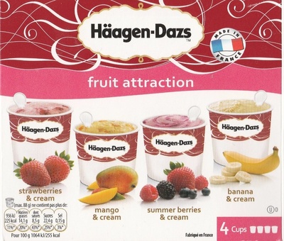 Fruit attraction (strawberries & cream, mango & cream, summer berries & cream, banana & cream) - Produit