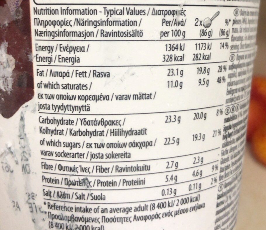 Dark chocolate & Caramelized almond - Nutrition facts - en