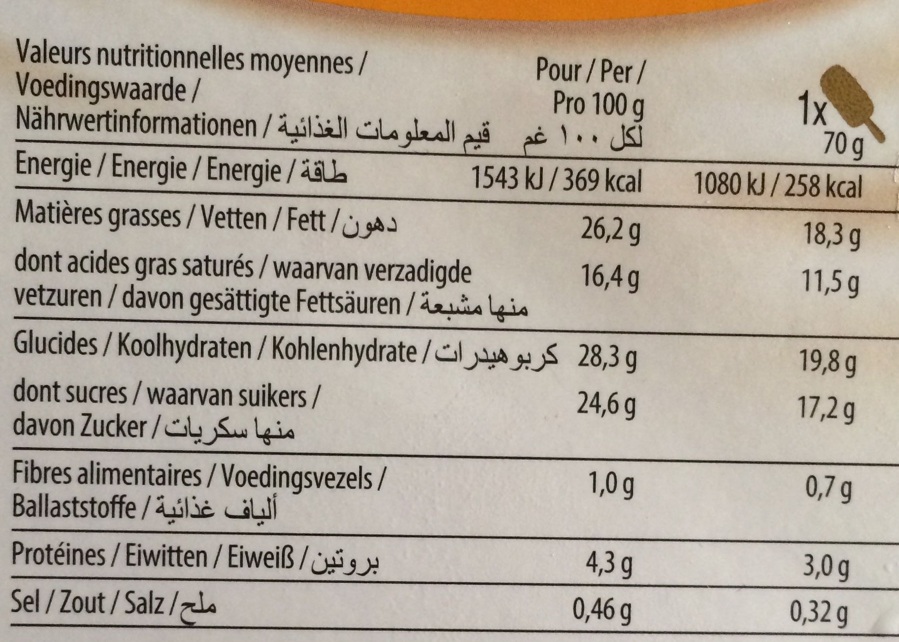 Salted Caramel Caramel au beurre salé - Voedingswaarden - fr