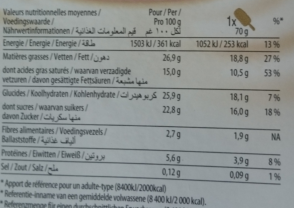 Chocolate Choc Almond - Näringsfakta - fr
