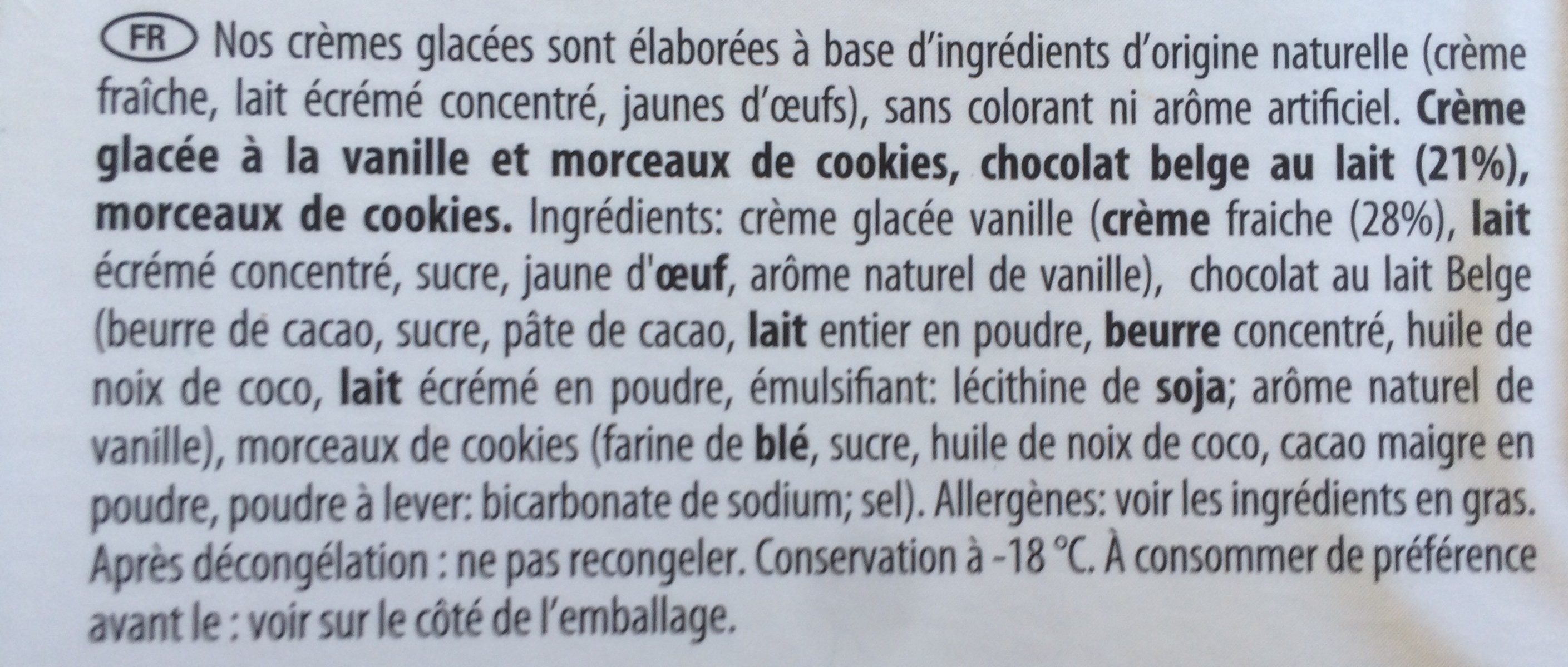 Cookies & Cream - Ingrédients