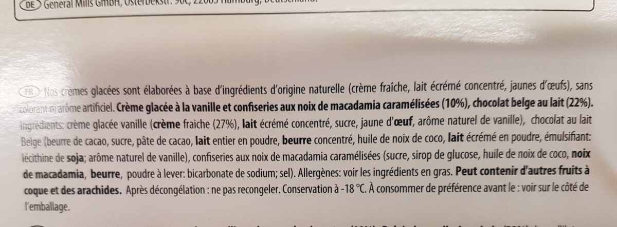 Macadamia nut brittlle - Ingredienser - fr