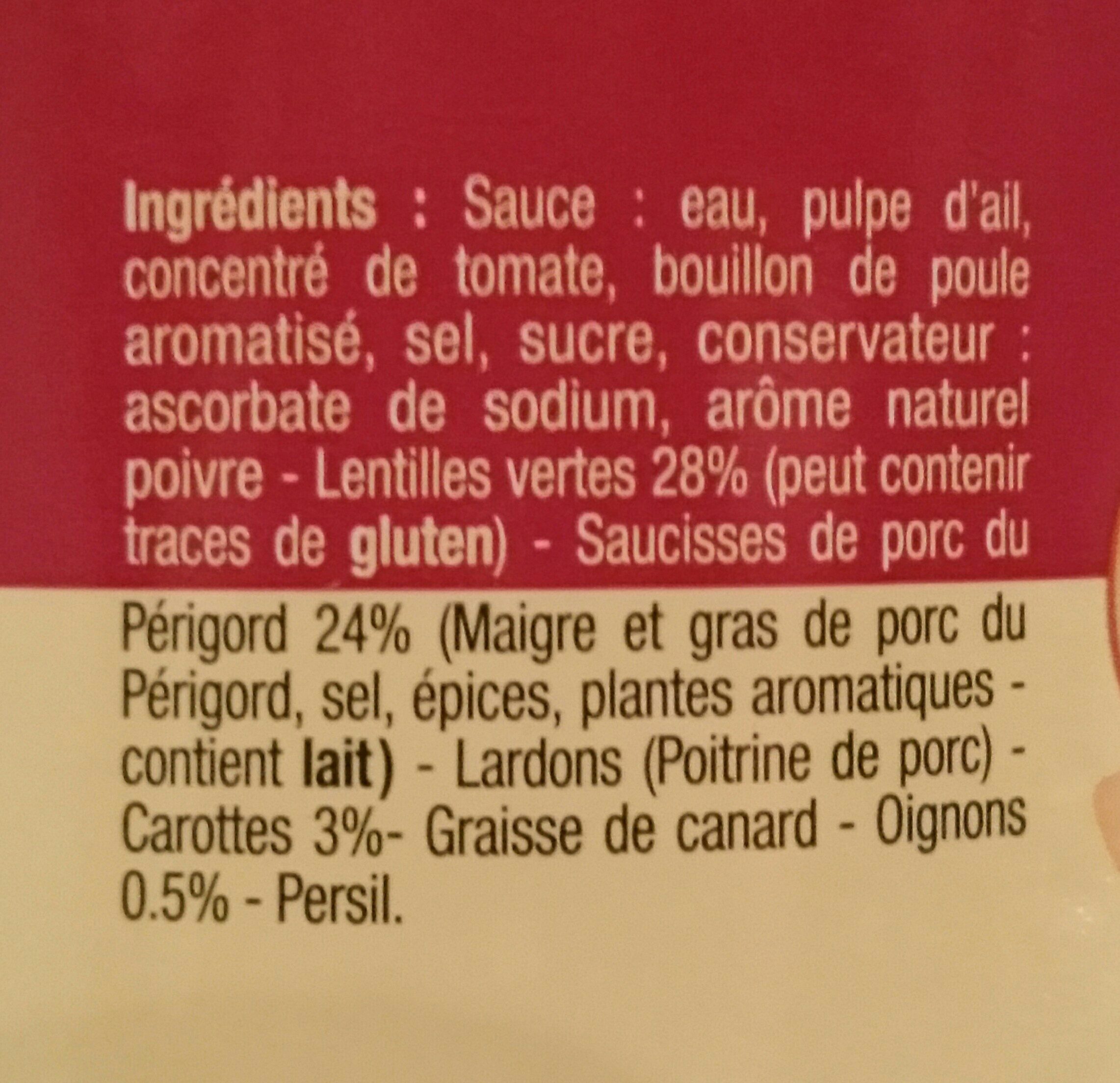 Saucisses de porc du Périgord - Ingrédients