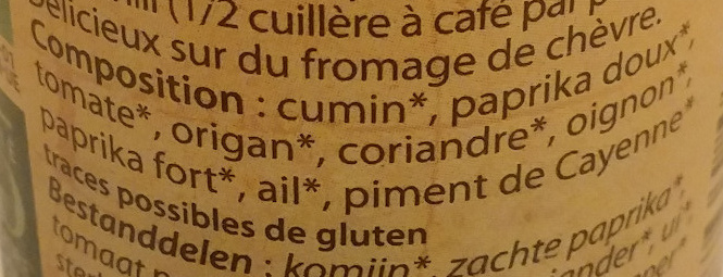 Mélange CHILI - Ingrediënten - fr